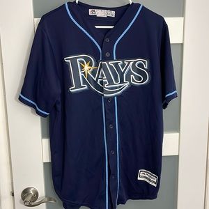 Men's Majestic Navy Tampa Bay Rays Big & Tall Cool Base Team Jersey